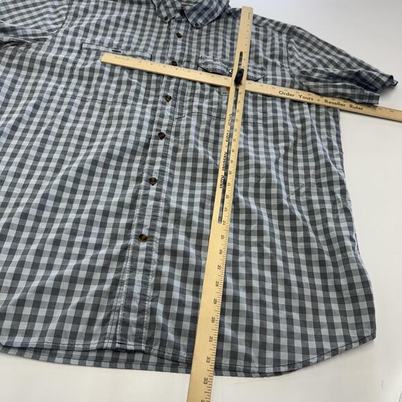 Carhartt Shirt Mens 2XL Gray Blue Plaid Short Sleeve Relaxed Fit Button Down - Picture 6 of 6